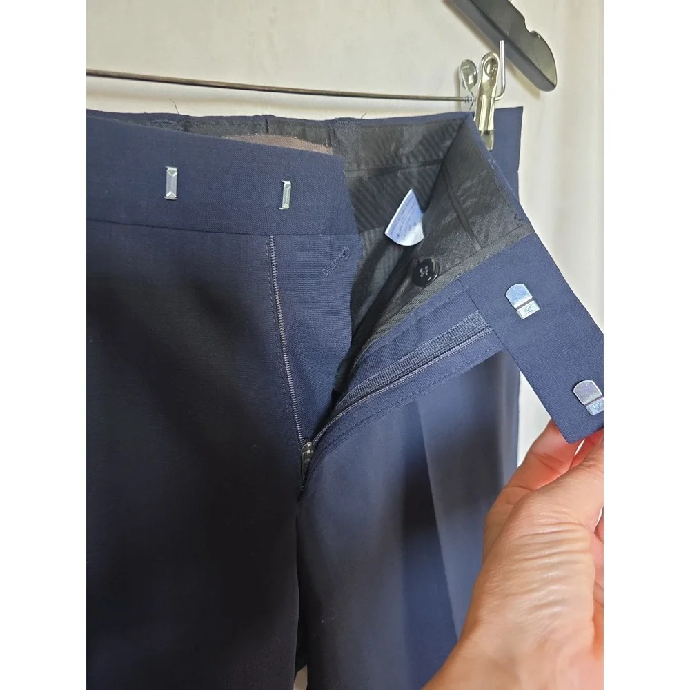 Louis Vuitton Rare Uniforms Mens Navy Slim HEMMED Trousers Size EU 44/US 28